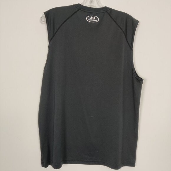 Under Armour Heatgear Men's Athletic Top Size M Loose Fit Black Workout Fitness - Picture 3 of 7